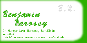 benjamin marossy business card